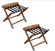 2pcs Folding Luggage Rack - Vertical Suitcase Stand, Hotel Suitcase Holder Travel Bag Support Guest Room Leather Wood Luggage Stand Storage Rack Furniture Landing Shelf Tray Rack