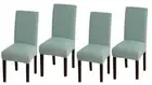 Brand New Sage Green Jacquard Fabric Dining Chair Covers-Stretch Fit Slipcovers