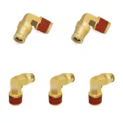 1/4" Elbow DOT Brass Push to Connect Air Line Fittings 5 PCS, 1/4" OD Tube X 1/4