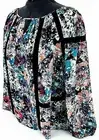 Boutique 2X Peasant Blouse Lace Keyhole Peach Teal Semi sheer Lightweight New