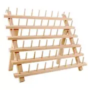 60 Spools Wooden Thread Holder Sewing Embroidery Thread Rack Organizer w/ Hooks