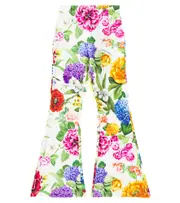 [Dolce & Gabbana Kids] Dolce & Gabbana Kids Floral cotton-blend flared pants Y 14 white