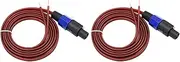 Mellisso 2X Speakon Speaker Cable Bare Wire Open End Cable,Speakon to Speaker Wire Audio Cord Amplifier Connection Cord for DJ/PA