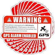 GPS Tracking Sticker Set, Anti-Theft Car Vehicle Stickers with GPS Tracking Warning Sign, Self Adhesive Car Decals for Bicycle Car Truck Trailer Vehicle Safety Bumper (12Pcs)