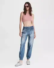 NWT $225 Rag & Bone Miramar Trompe L'Oeil Cotton Jogger Sweatpants Lucaswash XXS