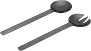 GEO Salad Servers Set, Stainless Steel, Black Nickel or Brushed Nickel, 27.5 cm (Black Nickel)