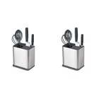 2PK Joseph Joseph Stainless Steel Knife & Utensil Pot/Storage w/Spoon Rest