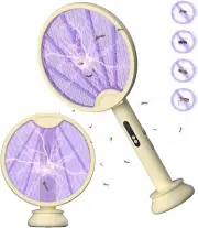 Electric Fly Swatter, 180° Foldable Bug Zapper, 3000 V Electric Mosquito Swatter