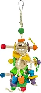 Avian Care Boredom Breakers Bamboo Cinnamon Roll Bird Toy – Colourful Chew & Activity Toy with Beads and Wood Shapes for All Birds