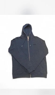 Large navy blue Superdry zip up hoodie, unused with original tags