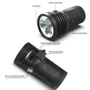 990000LM 3x LED Tactical Rechargeable Flashlight USB Camping Hunting Torch IPX5