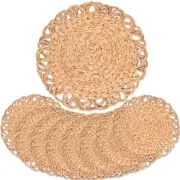 Flower Boho Placemats Set of 8, Round Placemats for Dining Table Set of 8,