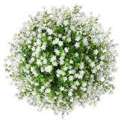 10pcs Artificial Plants Fake Flowers indoor outside plants uv 10 Bunches White