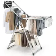 Giantex 2-Layer Clothes Drying Rack Folding Laundry Drying Stand/5-Level Adjustable Height & 21 Drying Rails Laundry Towels Hanger