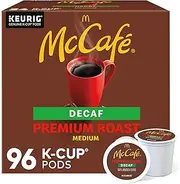 McCafe Premium Roast Decaf Coffee, Single Serve Keurig K-Cup Pods, Decaffeinated, 96 Count