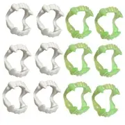 12 Pcs Vampire Fangs, Plastic White and Glow in The Dark Vampire Teeth 12Pack