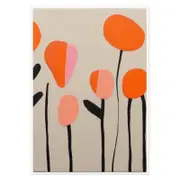 Galrie Vibrant Modern Floral Abstract Art Print Bright Blossoms for Home Decor, Poster Only, A2 42 x 60cm (16 x 24inch)