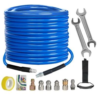 Xiny Tool Sewer Jetter Kit for Pressure Washer 100FT, 4000 PSI Drain Cleaner ...