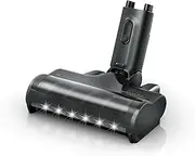 [Bosch] BHZUNGHF Hard Floor Soft Nozzle with LED Lighting, Suitable for Unlimited 10 Cordless Vacuum Cleaners, Ideal for Parquet and Tiles, Gentle Cleaning, Original Accessories, Motorised Brush, Black