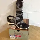 Skechers Womens Sz 11 Reggae Cup Smitten By You Strappy Slingback Sandals NEW