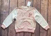 Toddler Girl Size 2-4 Years H&M Pink & Ivory Snap Front Bomber Jacket