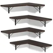 Corner Shelf Wall Mounted,Floating Wall Shelves for Storage,Rustic Dark Brown