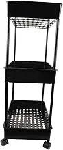 KICHOUSE Multi Utility Cart with Wheels Space Saving Rolling Trolley for Kitchen Bathroom Office Sturdy Storage Organizer Portable Heavy Duty Mobile Shelf