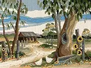 Country Threads Long Stitch Kit Homestead 30x40cm Including Threads