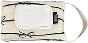 Wet Wipe Holder Bag - Wipe Container Dispenser Storage Bag,Baby Wipe Case Storage Organizer, Cotton Travel Wet Wipe Pouch, Bow Stripes Baby Wipes Container