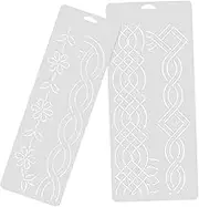 EXAOMBLE 2Pcs Plastic Quilting Template Durable Sewing Tools for Embroidery Patchwork Crafts Multi Functional Stencils for Quilting Designs Transparent Easy to Use