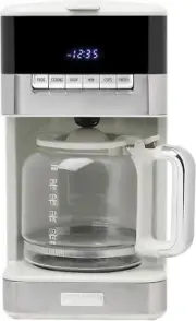 Haden 12 Cup Programmable Drip Coffee Maker - Ivory & Chrome - Keep Warm - NIB