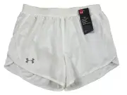 Under Armour UA Fly-By 2.0 Shorts Womens S Running Gym Shorts 3” -White New