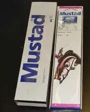 Lot 5 Packs New Mustad Snelled Beak Fish Hooks Size 1 553 Nickel