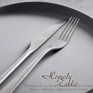 【Homely Zakka】古典工業風拉絲不鏽鋼餐具4件組(餐刀 叉子 湯匙 勺子 餐具組 環保餐具 304不鏽鋼)