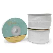 White 1.5" (40mm) Fold Over Elastic