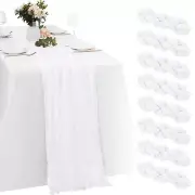 8 Pack White Cheesecloth Table Runners 35x120 Inch Gauze Table Runner Cheese ...