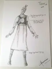 Doctor Who costume design drawing Top Not Artwork signed coa. Hayley Nebauer.