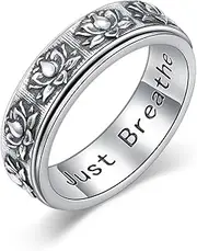 [Midari] Anxiety Ring Daisy/Sunflower Anxiety Relieve Spinner Rings 925 Sterling Silver Stress Relieving Ring for Women You Are My Sunshine Flower Fidget Ring