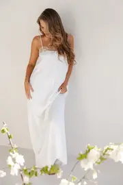 [PUP3] Alisha Maxi Dress - White XS White