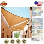 10' x 12' x 15.6' Waterproof Sand Beige Triangle Shade Sail with 3-