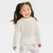 Grayson Mini Toddler Girls' Open Weave Layering Sweater - White 3T