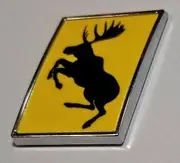 Genuine Traditional Prancing Moose Voo Hard Chrome Badge Slash Emblem