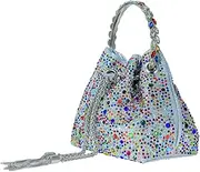 [HUANG ZHUANG] Colorful Crystal Soft Purse Sparkly Rhinestone Handbag Women Clutch Bling Party Crossbody Bag for Prom Cocktail