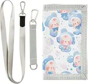[Yoogain] Cartoon Cute Baby Blue clip wallet for men for male cool thin wallets for men with lanyard, cartoon cute baby blue, 1 size, Fashion