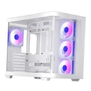 ATX Mid-Tower Gaming PC Case, Back Plug-in BTF White ATX Back Plug-in