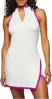 [FaroLy] Womens Sleeveless Golf Tennis Polo Dress V Neck Zip Up Lightweight Quick Dry Ladies Athletic Dresses