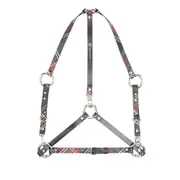 [Vivienne Westwood] Vivienne Westwood Stud Plaid-pattern Leather Belt Harness S BLACK/RED