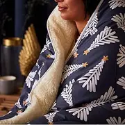 Night Lark Cosy Sherpa Fleece Blanket - Festive Trees 9 Tog Luxury Throw. Fluffy, Thick & Reversible. Perfect for Sofas, Beds, Couch, Settee. Hypoallergenic. Machine Washable. Size: 135 x 200cm