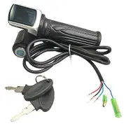 Bike Twist Throttle for Electric Bike Throttle 36V Gas Handle Throttle LCD Display Lock Key