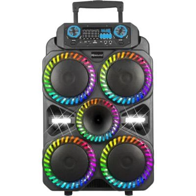 IQ Sound IQ-8408DJBT 4x8" Portable Speaker +TWS +USB/SD/FM/AUX +Two Mics
